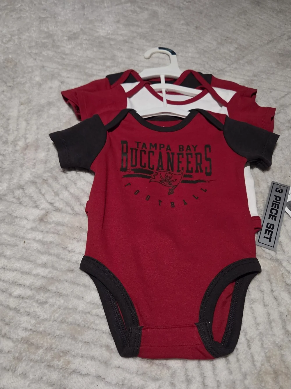 Tampa Bay Buccaneers Infant One-Piece Bodysuit - Red with Black Trim